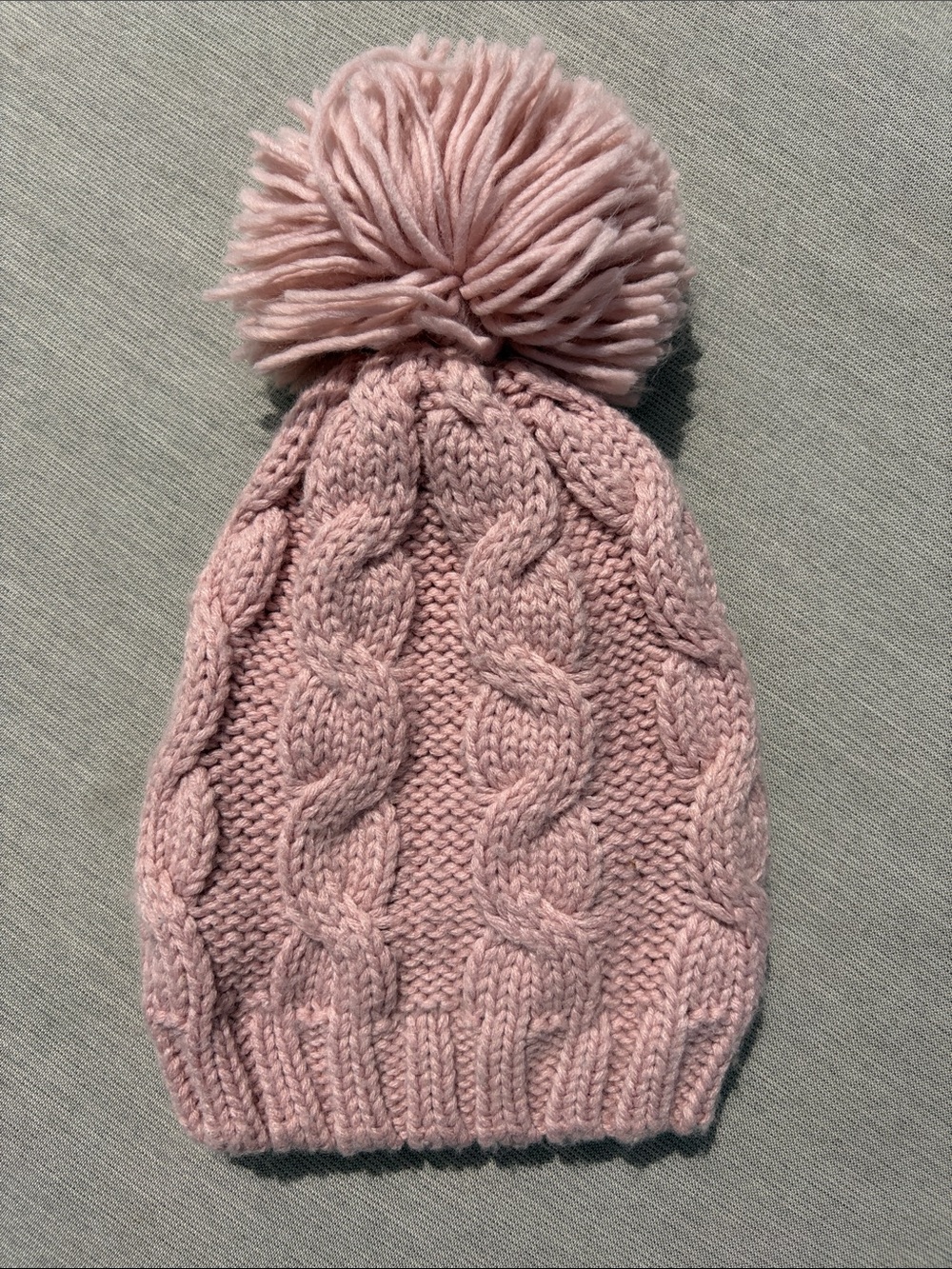 Baby Gap Pink knit hat with Pom Pom